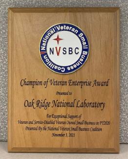2021 Champion of Veteran Enterprise Award